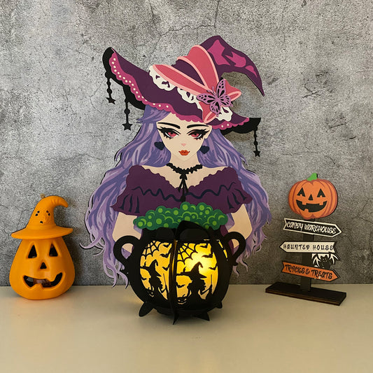 Witch 2 - 3D Halloween Paper Lantern File - Cricut File - VEKTOR KRAFT