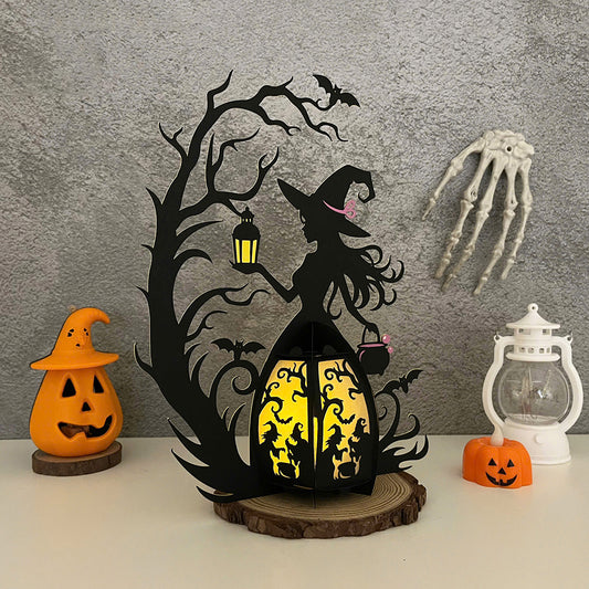 Witch 3 - 3D Halloween Paper Lantern File - Cricut File - VEKTOR KRAFT