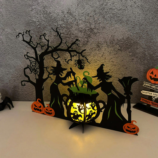 Witches Cauldron 3 - 3D Halloween Paper Lantern File - Cricut File - VEKTOR KRAFT