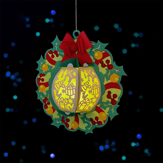 Wreath - 3D Christmas Lantern File - Cricut File - VEKTOR KRAFT