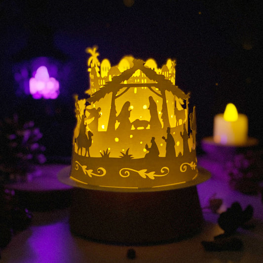 Christmas Nativity 2 - 3D Dome Lantern File - Cricut File - VEKTOR KRAFT