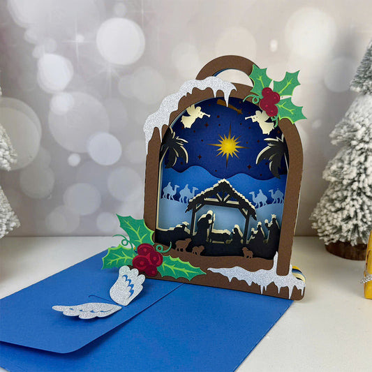 Bell Nativity – 3D Paper Pop-up Card File - Cricut File - VEKTOR KRAFT