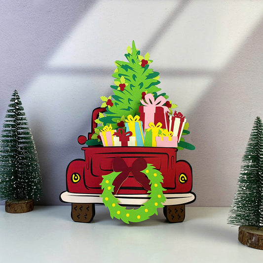 Truck Christmas – 3D Pop-Up Card SVG File for Cricut & Silhouette