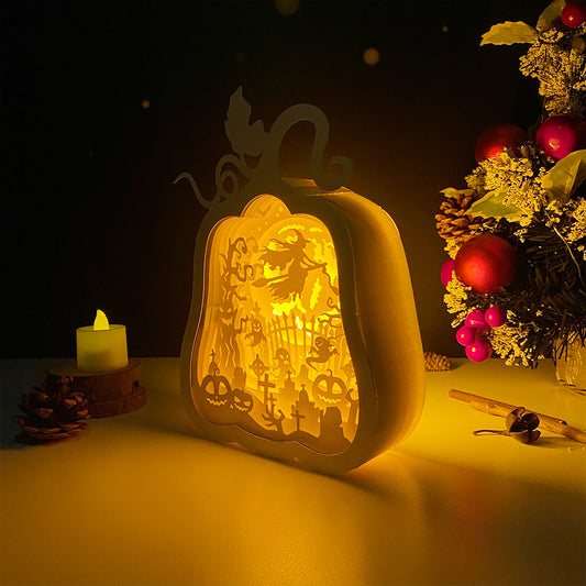 Witch – 3D Pumpkin Box 2 File - Cricut File - VEKTOR KRAFT