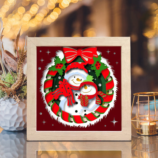 Snowman Couple – 3D Shadow Box SVG File for Cricut & Silhouette