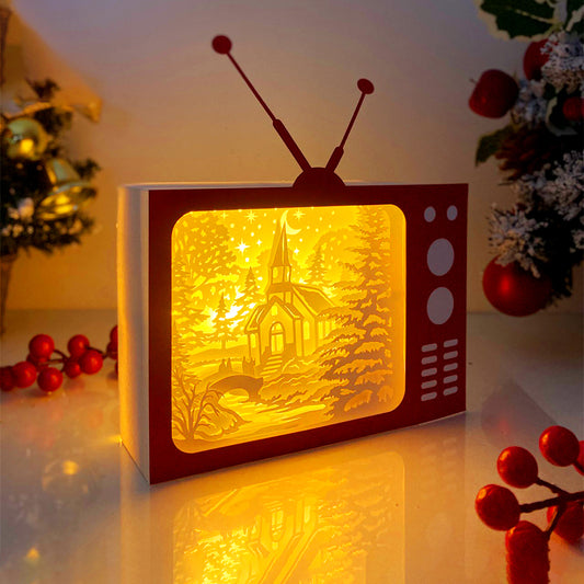 Christmas In The Forest – 3D Television Box File - Cricut File - VEKTOR KRAFT