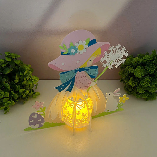 Easter Girls - 3D Easter Paper Cut Lantern File - Cricut File - VEKTOR KRAFT