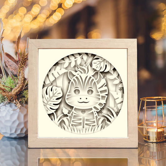 Zebra Jungle – 3D Shadow Box SVG File for Cricut & Silhouette