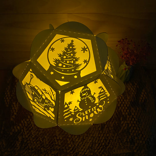 Xmas 2 - 3D Pentagon Lantern File - Cricut File - VEKTOR KRAFT