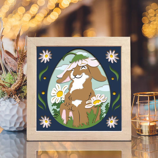 Easter bunny pop-up light box paper craft design