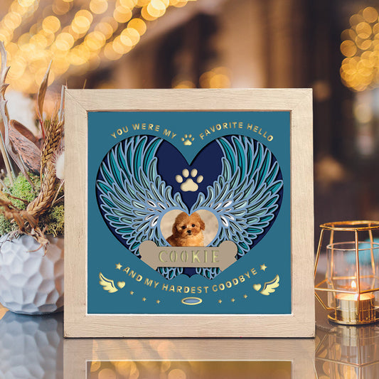 Angel wings memorial shadow box paper cut design