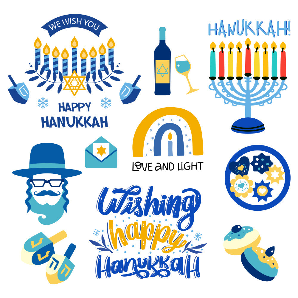 Hanukkah paper lantern design lit cool white