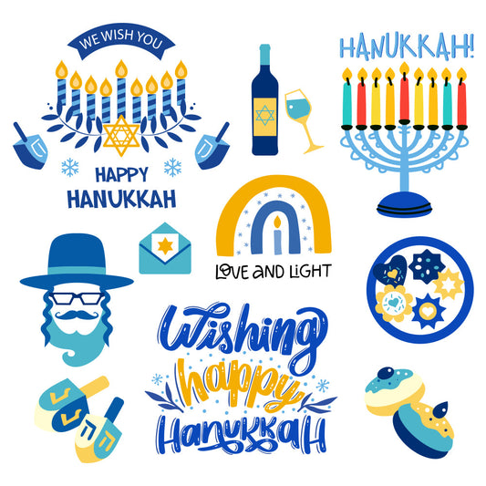 Hanukkah paper lantern design lit cool white