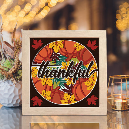 Pumpkin Thankful – 3D Paper Cut Shadow Box File - Cricut File - (8x8 inches) - VEKTOR KRAFT