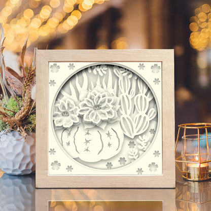 Succulent – 3D Paper Cut Shadow Box File - Cricut File - (8x8 inches) - VEKTOR KRAFT