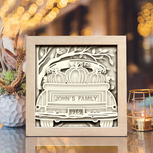 Customizable Pumpkin Truck – 3D Shadow Box SVG File for Cricut & Silhouette