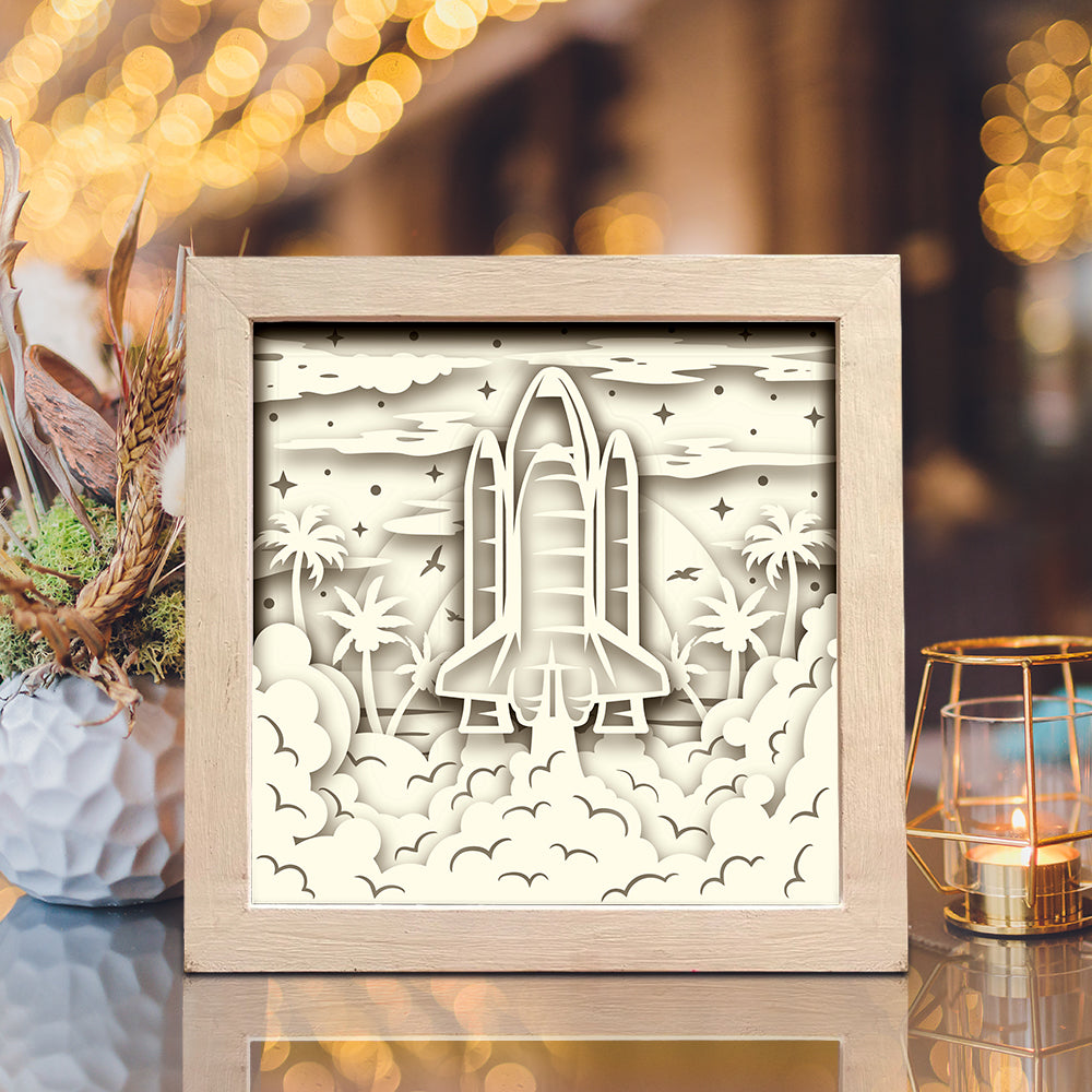 Rocket 2 – 3D Paper Cut Shadow Box File - Cricut File - (8x8 inches) - VEKTOR KRAFT