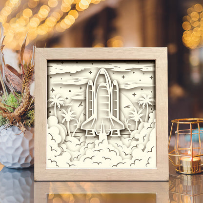 Rocket 2 – 3D Paper Cut Shadow Box File - Cricut File - (8x8 inches) - VEKTOR KRAFT