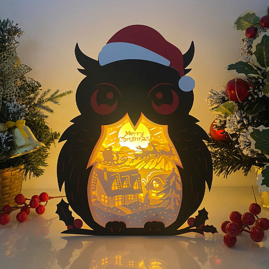 Christmas Village – 3D Christmas Owl Box File - Cricut File - VEKTOR KRAFT
