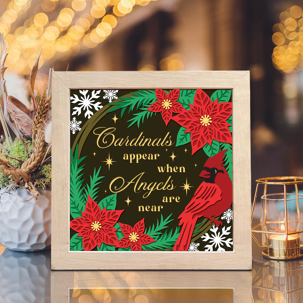 Christmas Cardinal – 3D Shadow Box SVG File for Cricut & Silhouette