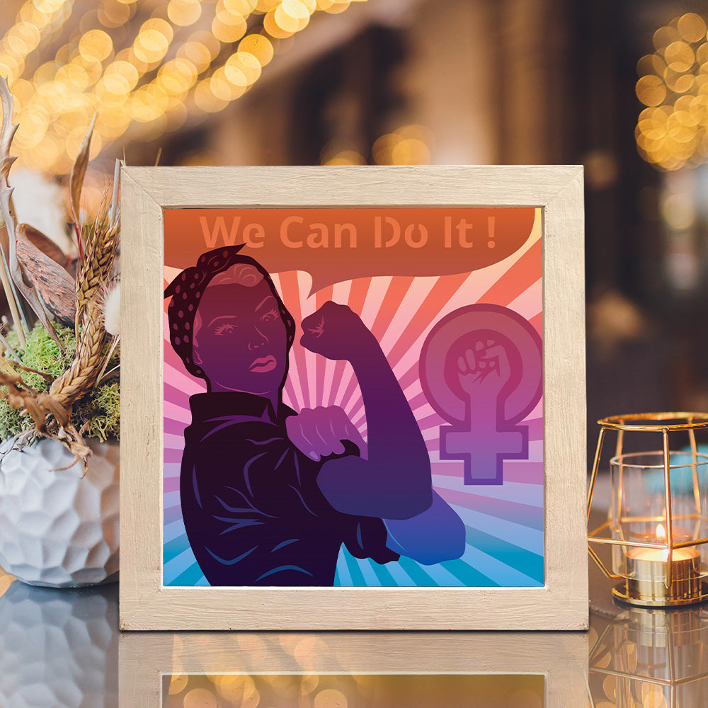 Feminist – 3D Lightbox SVG File for Cricut & Silhouette