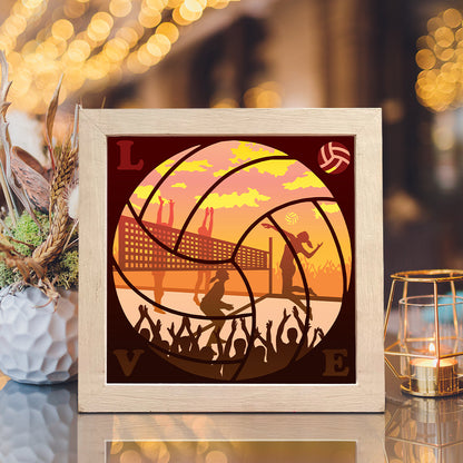 Volleyball – 3D Lightbox SVG File for Cricut & Silhouette