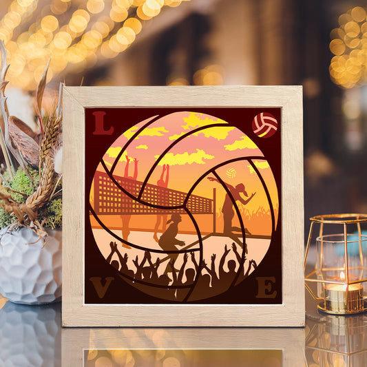 Volleyball – 3D Lightbox SVG File for Cricut & Silhouette