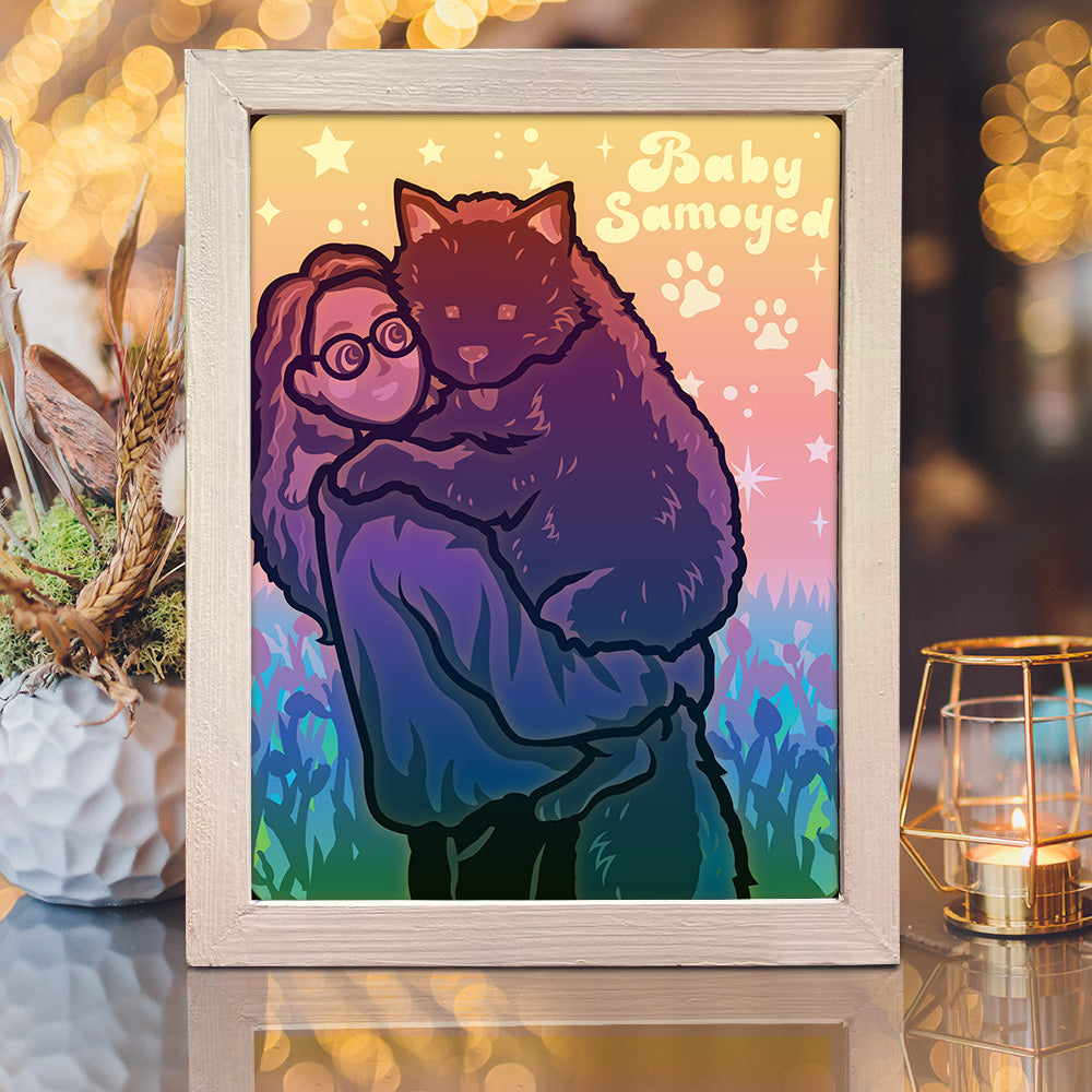 Samoyed – 3D Lightbox SVG File for Cricut & Silhouette