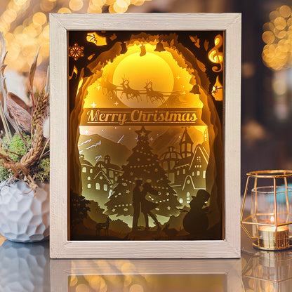 Merry Christmas 2 – 3D Lightbox SVG File for Cricut & Silhouette