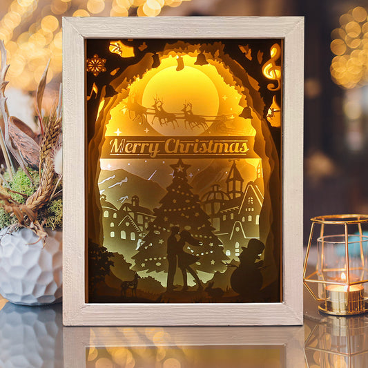 Merry Christmas 2 – 3D Lightbox SVG File for Cricut & Silhouette