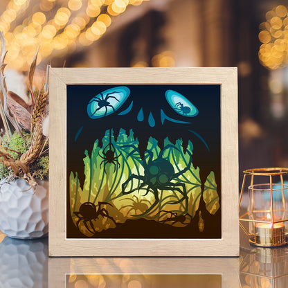 Spider Skull – 3D Lightbox SVG File for Cricut & Silhouette