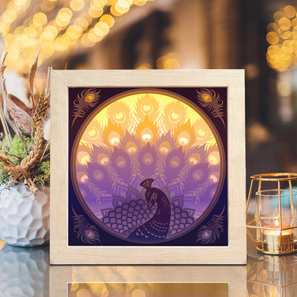 Peacock – 3D Lightbox SVG File for Cricut & Silhouette