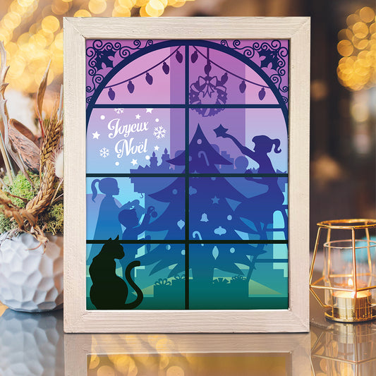 Joyeux Noel 12 – 3D Lightbox SVG File for Cricut & Silhouette