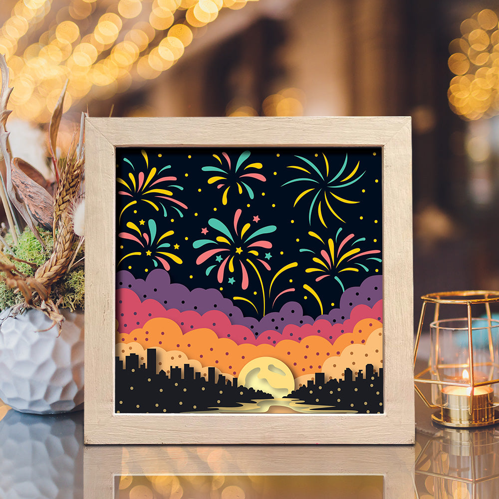 Fireworks – 3D Shadow Box SVG File for Cricut & Silhouette