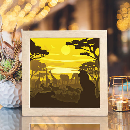 Africa Landscape 1 Square – 3D Lightbox SVG File for Cricut & Silhouette