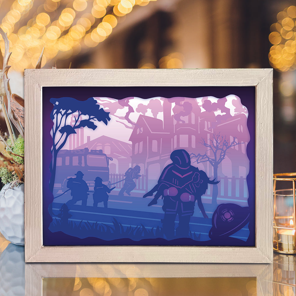 Fireman 1 – 3D Lightbox SVG File for Cricut & Silhouette