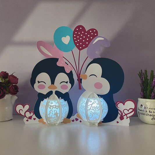 Penguin Couple - 3D Animal Lantern File  - Cricut File  - VEKTOR KRAFT