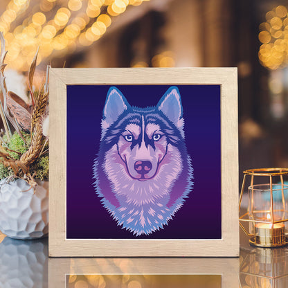 Husky Portrait – 3D Lightbox SVG File for Cricut & Silhouette