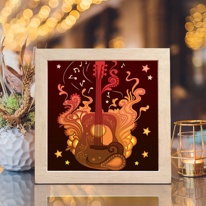 Guitar Square – 3D Lightbox SVG File for Cricut & Silhouette