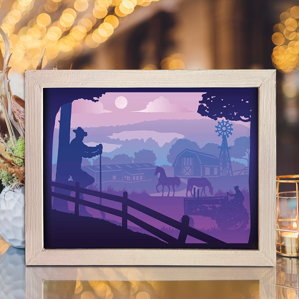 American Farm – 3D Lightbox SVG File for Cricut & Silhouette