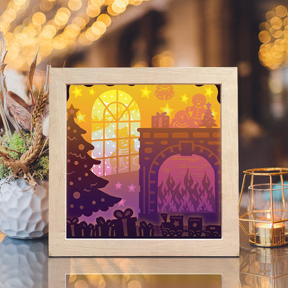 Christmas Fire – 3D Lightbox SVG File for Cricut & Silhouette