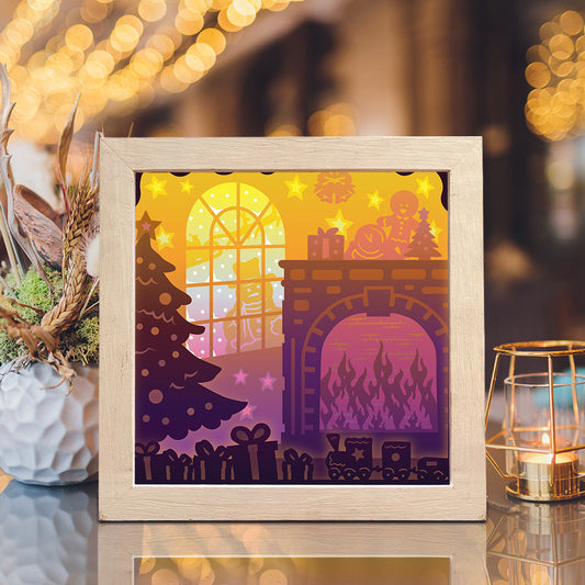 Christmas Fire – 3D Lightbox SVG File for Cricut & Silhouette