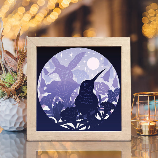 Hummingbird 3 - 3D Animal Papercut Lightbox File - Cricut File - VEKTOR KRAFT