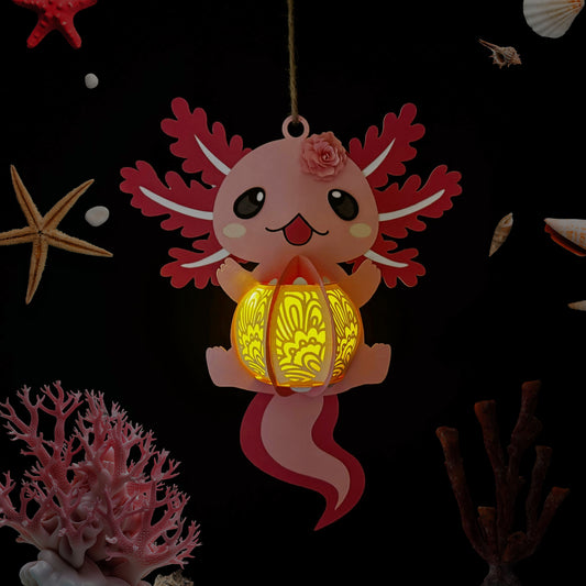 Pink Axolotl - 3D Animal Lantern File  - Cricut File  - VEKTOR KRAFT
