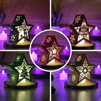Pack 5 Christmas - 3D Star Lantern File  - Cricut File  - VEKTOR KRAFT