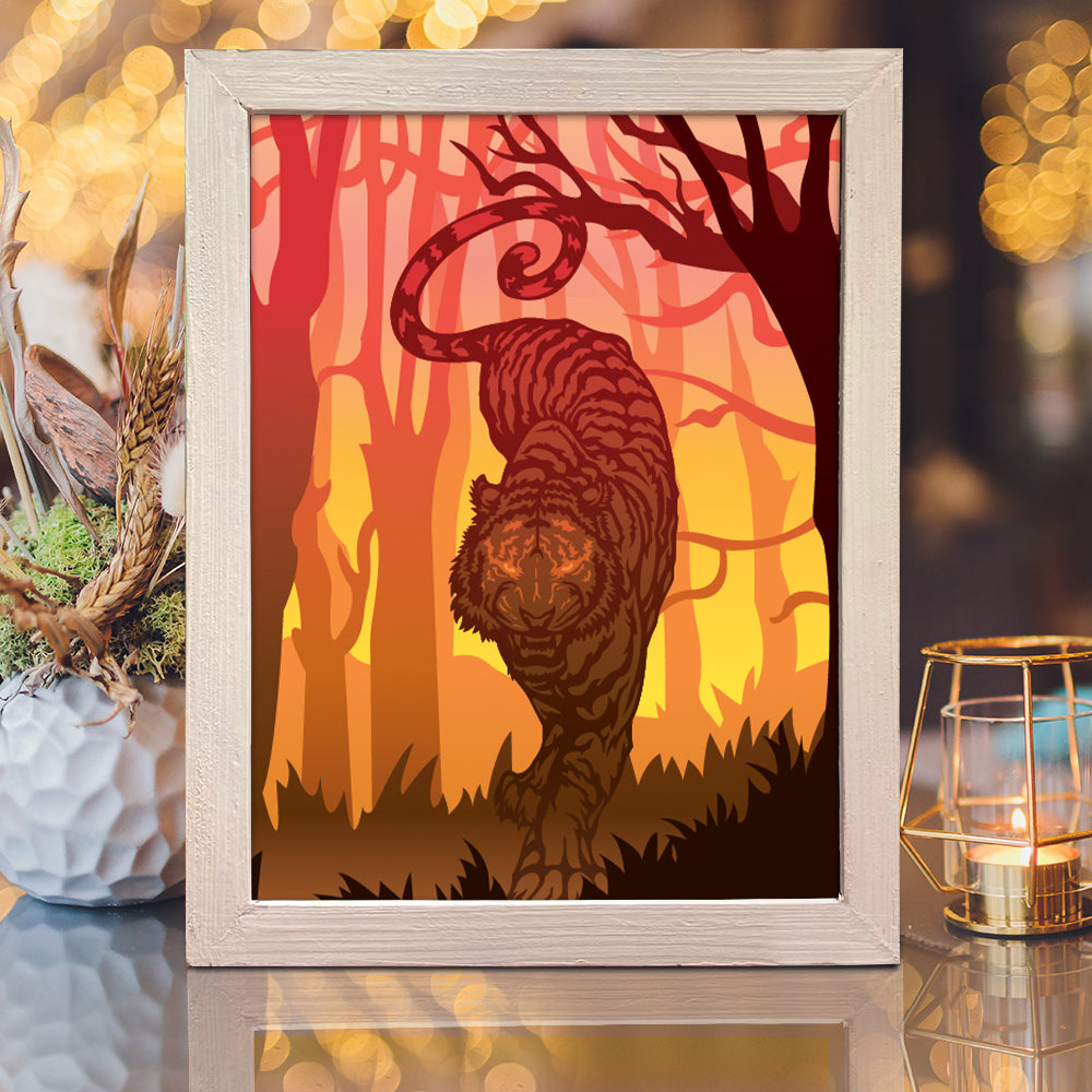 Tiger 2 – 3D Lightbox SVG File for Cricut & Silhouette