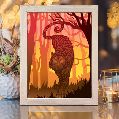 Tiger 2 – 3D Lightbox SVG File for Cricut & Silhouette