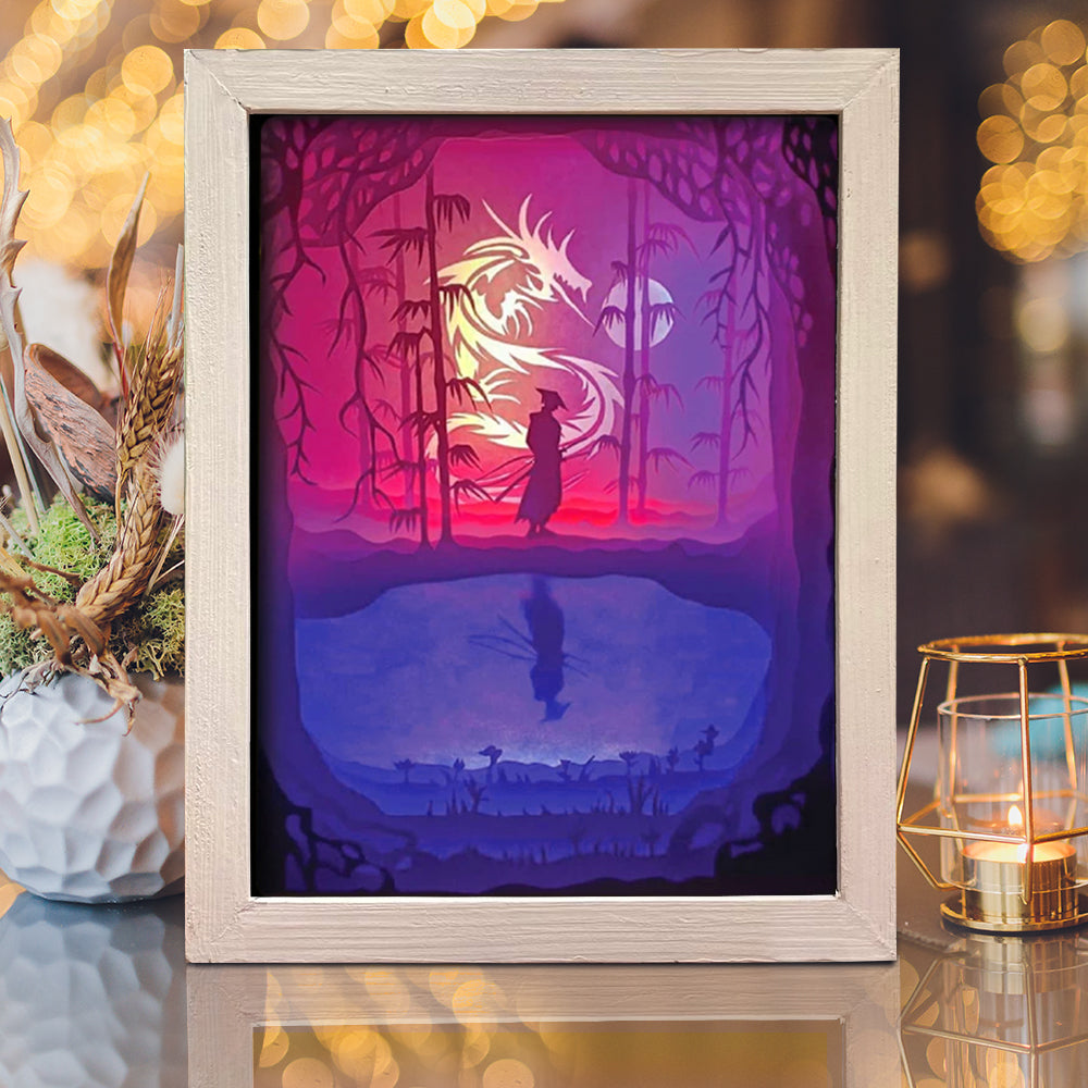 Samurai – 3D Lightbox SVG File for Cricut & Silhouette