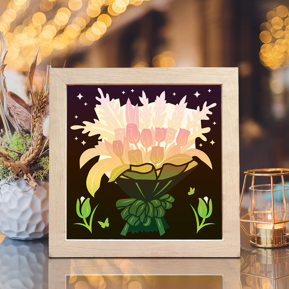 Flower Bouquet – 3D Lightbox SVG File for Cricut & Silhouette