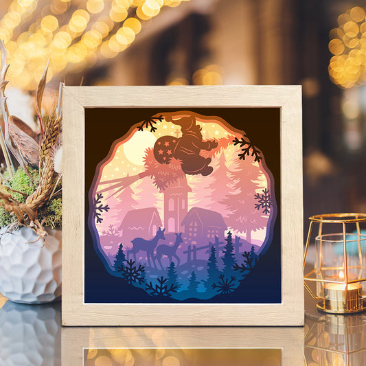 Merry Christmas Village – 3D Lightbox SVG File for Cricut & Silhouette